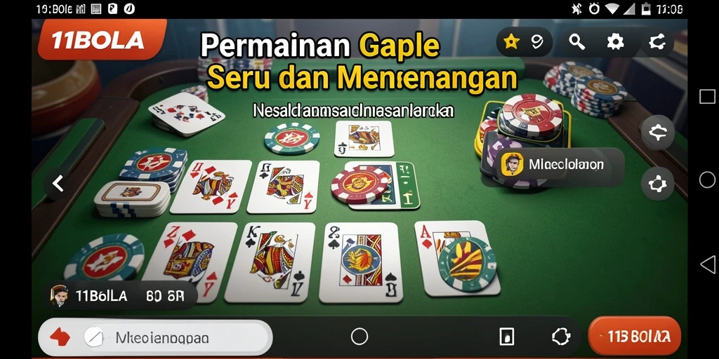 Tampilan screenshot fitur gameplay Gaple di 11BOLA.
