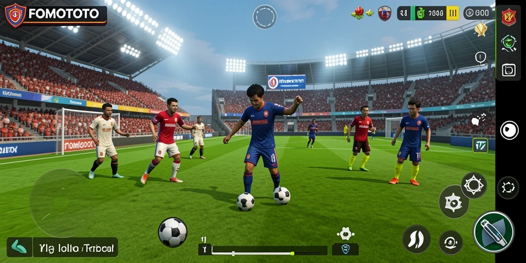 Tampilan gameplay FOMOTOTO yang menegangkan dan seru di lapangan.