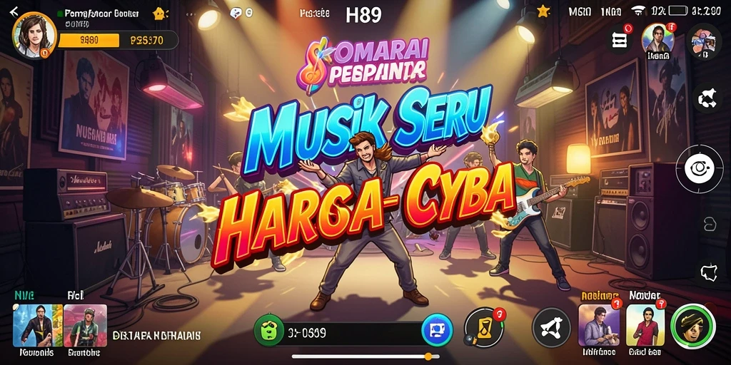 Screenshot gameplay H89 dengan aksi permainan musik yang seru.