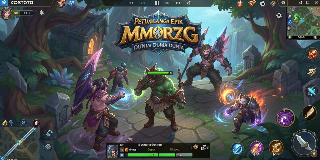 Screenshot KOSTOTO menampilkan aksi seru dalam pertempuran MMORPG.