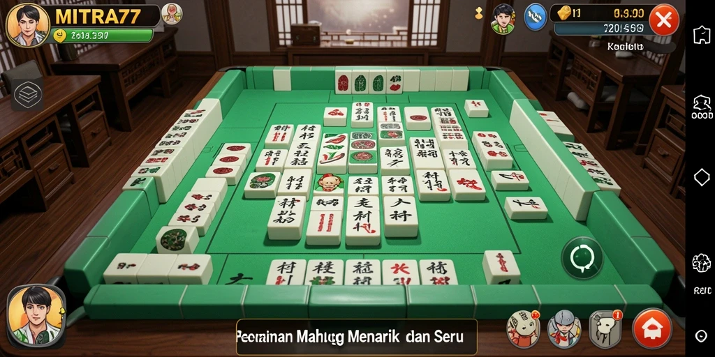Tampilan utama MITRA77 dengan gameplay Mahjong yang menantang dan seru.