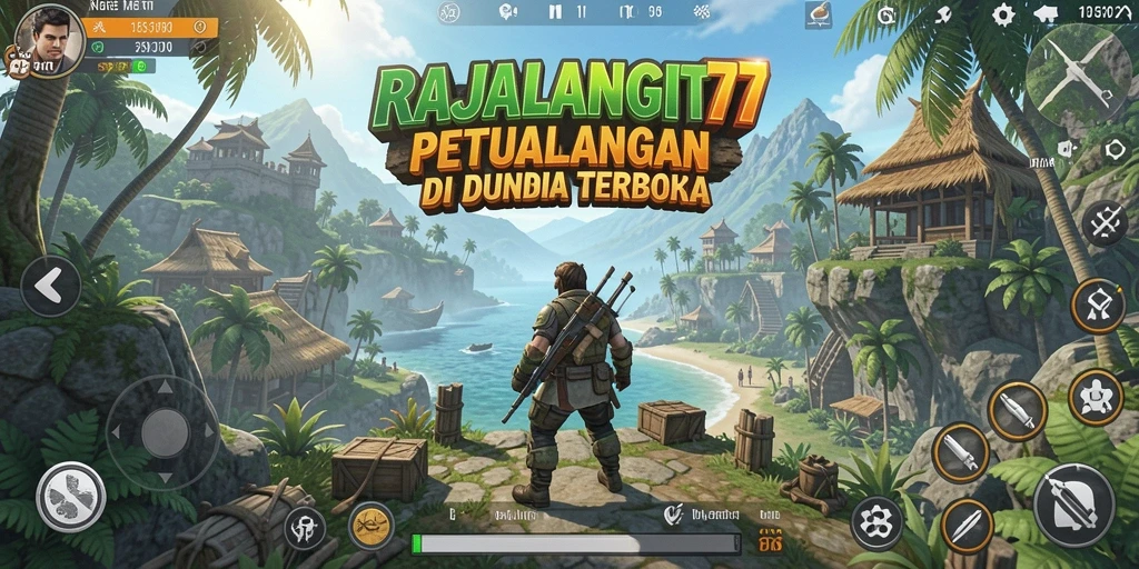 Tangkapan layar gameplay RAJALANGIT77 menampilkan eksplorasi dunia terbuka yang menakjubkan.