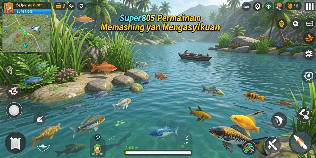 Tangkapan ikan yang menakjubkan dalam gameplay SUPER805.